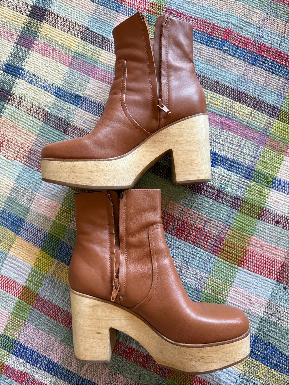 Charlotte Stone Paz Brown Platform Ankle Boots